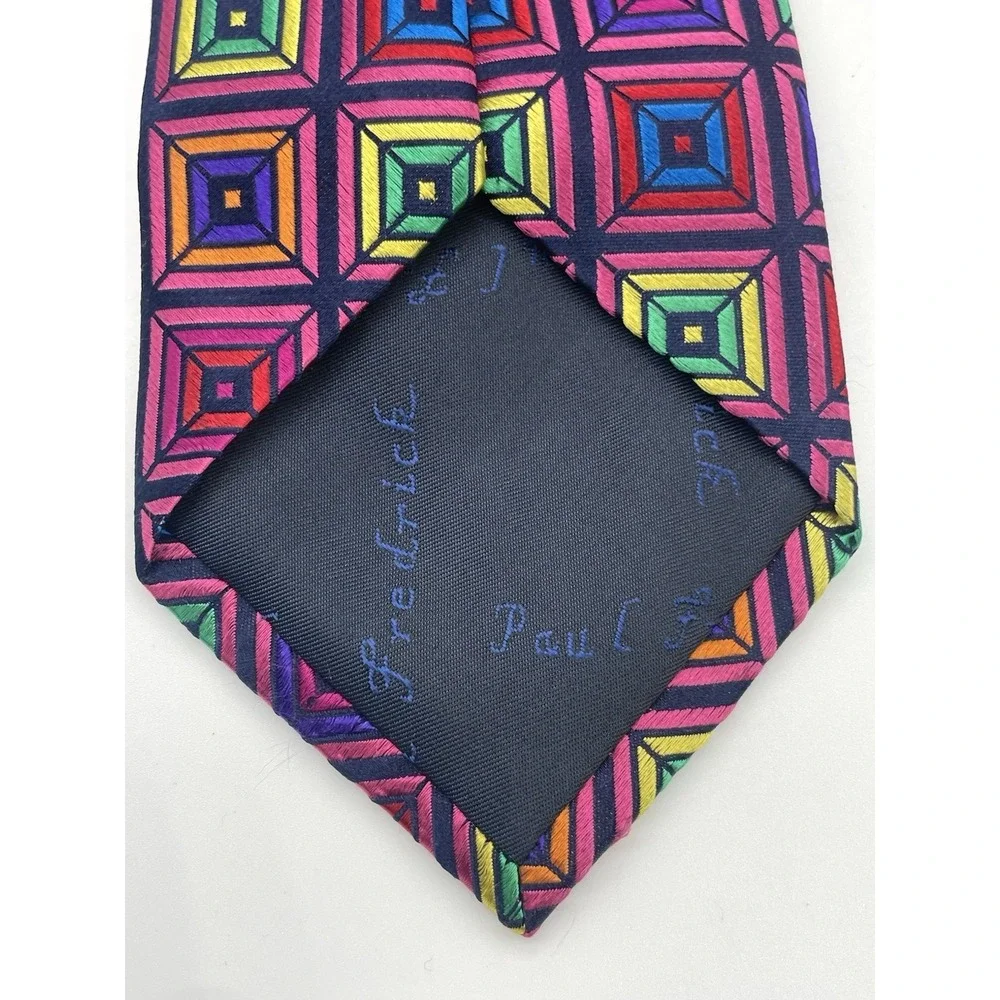 Paul‎ Fredrick Geometric silk tie Men's Preppy Party Career Wedding